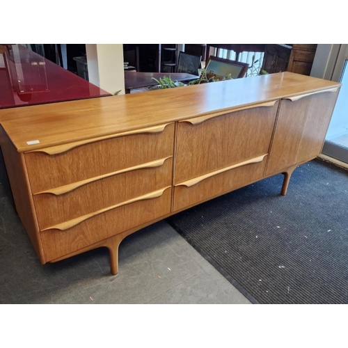 261 - Teak Mid-Century Sideboard - Good Condition, 198cm by 44.5cm deep by 76cm high