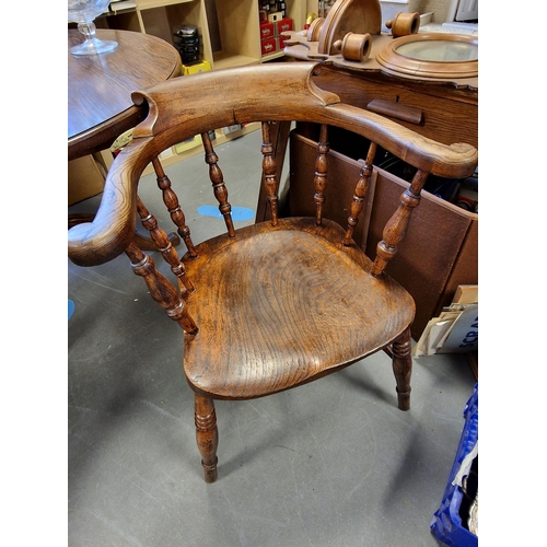 265 - Antique Oak Captains Chair