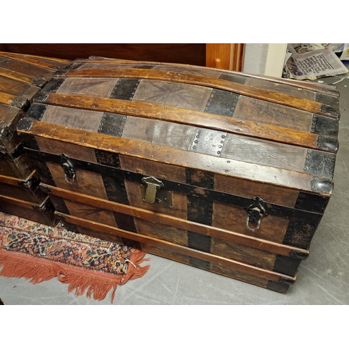 267 - Victorian Domed Steamer Trunk - 87x48x63cm high