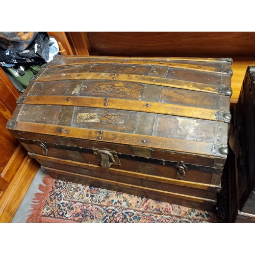 268 - Victorian Domed Steamer Trunk - 87x48x63cm high