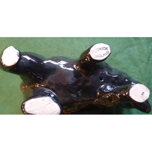 64c - Beswick Black Bear Figure - Length 10cm