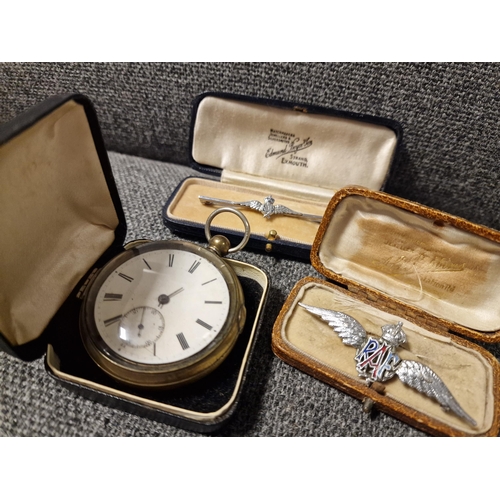 15a - RAF Pair of Brooches Badges & a Bespoke LHF Pocketwatch