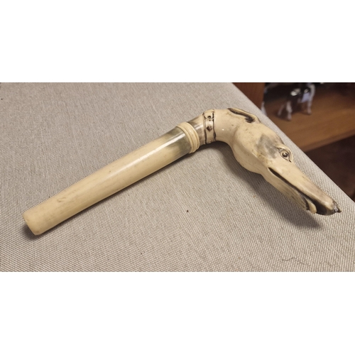 260v - Antique Greyhound Bone Pipe Topper