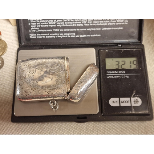 28t - Silver (Chester) Antique Vesta Case - 32.2g