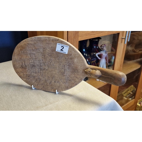 2 - Mouseman Robert Thompson Yorkshire Oak 1960's Cheeseboard - 37cm long