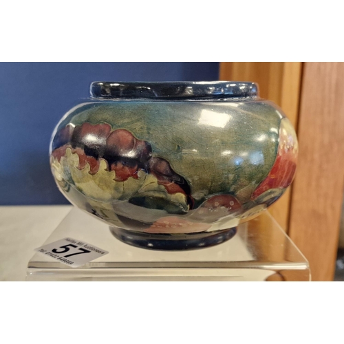 57 - Moorcroft Claremount Antique Signed William Moorcroft Mushroom Scene Bowl - 15cm diameter by 9cm hig... 