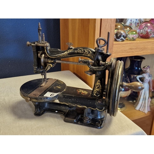 6 - The Household' Sewing Machine, Antique 1870's Canadian Origin - 34cm across by 24cm high