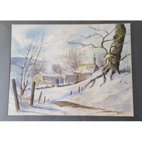 62j - Peter Shutt (1926-2016) Pair of Countryside Scene Watercolours - larger example measures 64.5x54.5cm... 