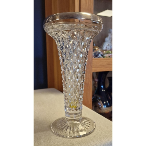 6c - Birmingham Hallmarked 1926 Silver-Topped Vase - 24cm high