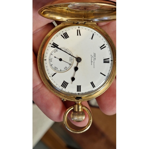 70 - 9ct Gold Pocketwatch by JW Benson of London w/original receipt of purchase from 1926 - weight 87.7g