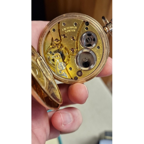 70a - 9ct Gold Pocketwatch by JW Benson of London - weight 92.3g and in working order