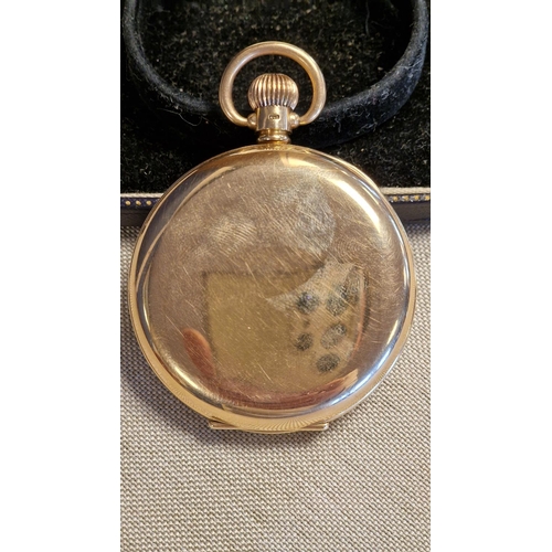 71 - 9ct Gold Waltham 1928 Traveler Pocketwatch - weight 90.65g