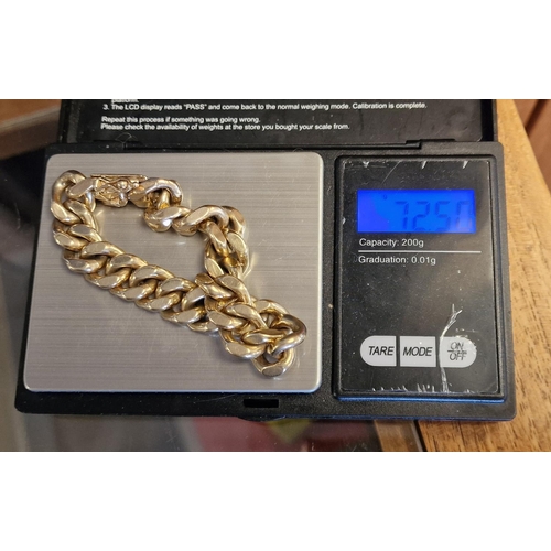 75 - 9ct Gold Curb Link Bracelet - 72.5g weight