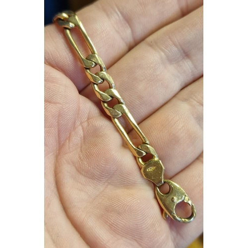 77 - 9ct Gold Figaro Bracelet - weight 13.5g