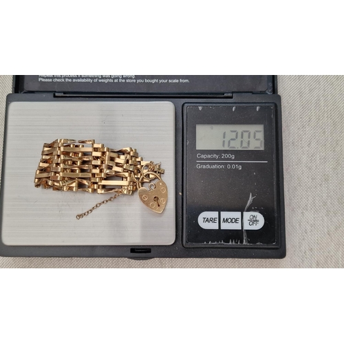 97 - 9ct Gold Gate Padlock Bracelet - 12.05g