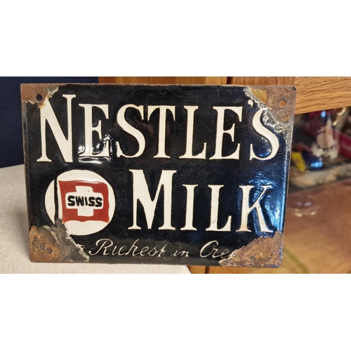 21j - Small Nestle Milk Enamel Sign