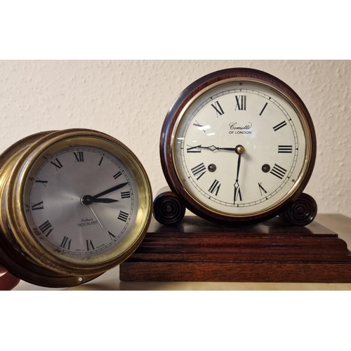 23b - Commiti of London Mantel Clock + a Celeste Nautical Yacht Alarm Clock