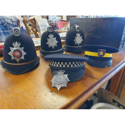 19c - Police Hats & Traffic Warden West Yorkshire + add service badge