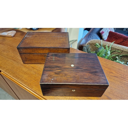 22a - Antique Writing Box + a Vintage Jewellery Box