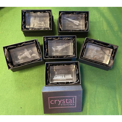 320 - Crystal Decorative (Crystal Visions) Transport and Airplanes Spitfire etc