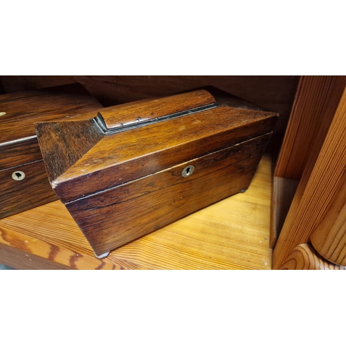 22d - Antique Mahogany Tea Caddy