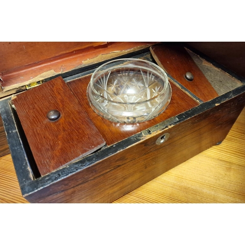 22d - Antique Mahogany Tea Caddy