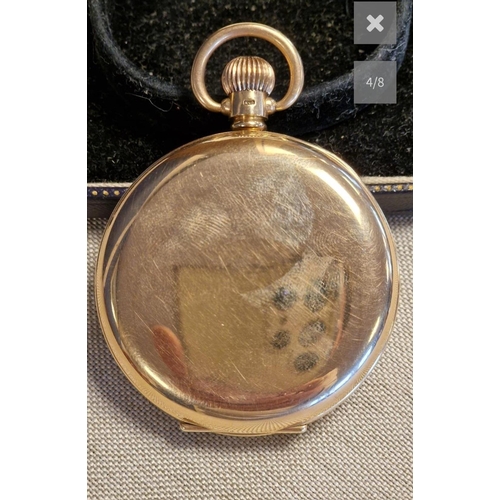 110a - 9ct Gold Waltham 1928 Traveler Pocketwatch - 90.65g