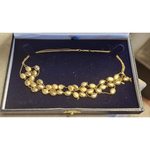 126 - 14ct Gold Beaded Necklace - 15.2g