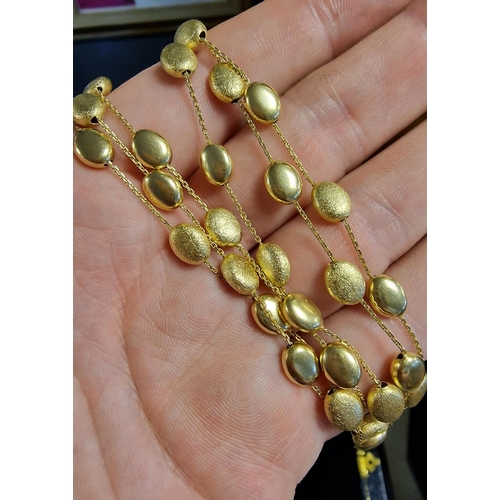 126 - 14ct Gold Beaded Necklace - 15.2g