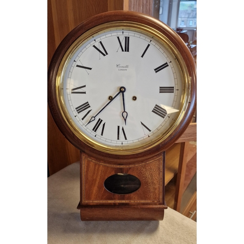 16a - Comitti Inlaid Wood Franz Hermle Wall Clock
