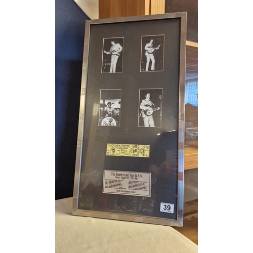 39 - Beatles Framed 1966 Detroit USA Tour Commemorative Limited Edition Ticket & Photo Set - 65x34cm