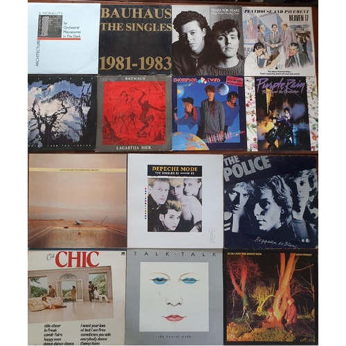 42 - 1980s/90s Vinyl LP Assortment of 14 New-Wave and Prog-Pop Lot inc OMD, Bauhaus, Tears for Fears, Pri... 
