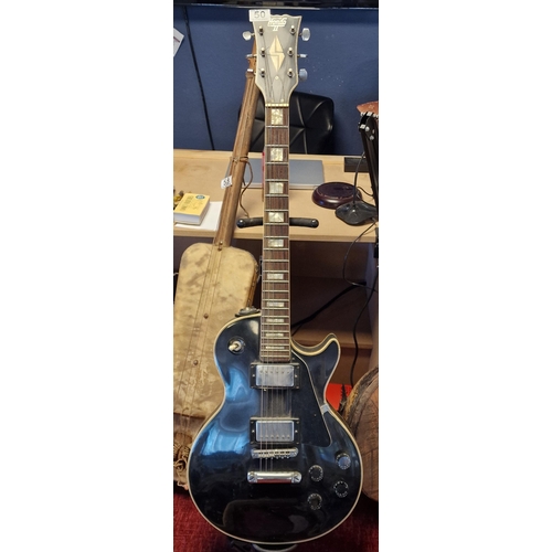50 - Hondo II Les Paul Electric Guitar Black Beauty - Musical Instrument