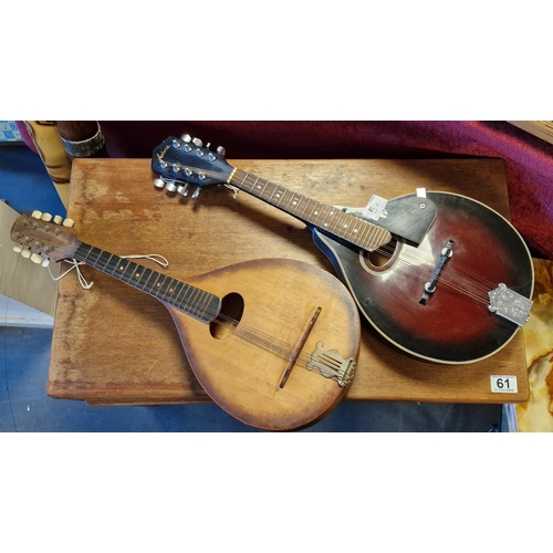 52 - Mandolin Guitar Musical Instrument Pair inc an Antoria + a Russian example
