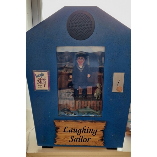 60a - Laughing Sailor Arcade Machine Automaton - Old Penny Play and Full working order - 31 inches tall