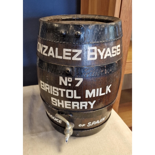 8 - Vintage Spanish Gonzalez Byass No7 Sherry Barrel - 13.5 inches high