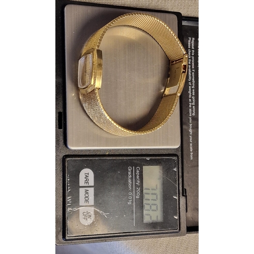 81 - Omega 9ct Gold Ladies Watch - boxed and in VGC, total weight 70.8g - band length 18cm