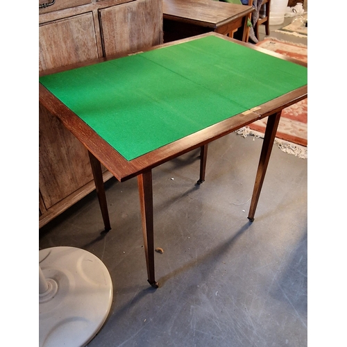 71h - Edwardian Inlaid Wood Games Table - 61x40x74cm