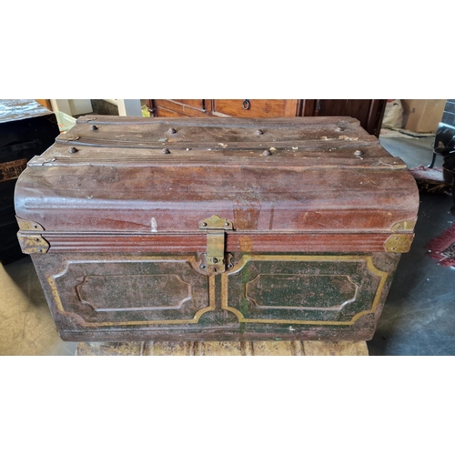 71j - Vintage Trunk Metallic Pair - both 50x45x75cm