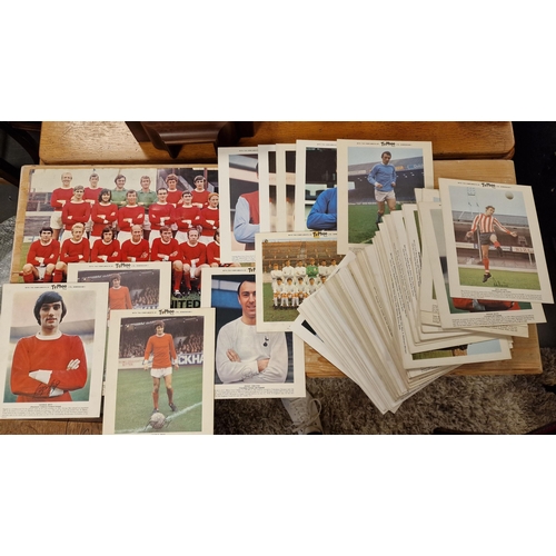 32a - Manchester United 1960's Team Poster + 90+ Typhoo Tea 1960's Football Cards inc George Best