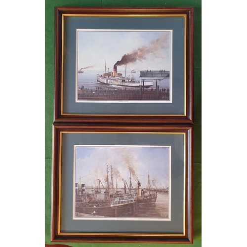 67c - 4x Train & Steam Liner Transport Artworks (62x48cm & 51x43cm) inc JE Wigston (pencil & colour) & Adr... 