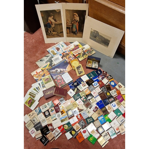 32c - Collection of USA Iconic Matchbooks, Brooke Bond Cards, plus Playing Card sets inc Lexicon & Benno