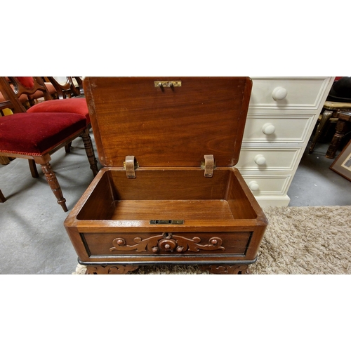 70g - Mahogany Fireside Stool w/secret compartment