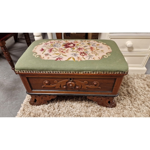 70g - Mahogany Fireside Stool w/secret compartment