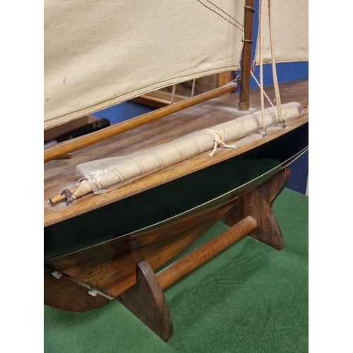 16a - Early Sailing Boat Model Yacht Toy - very large and in excellent condition - 108cm square