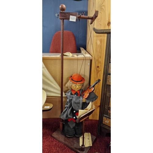 16b - Marionette Puppet Toy - American Made Violinist Musician & 76cm inc Stand