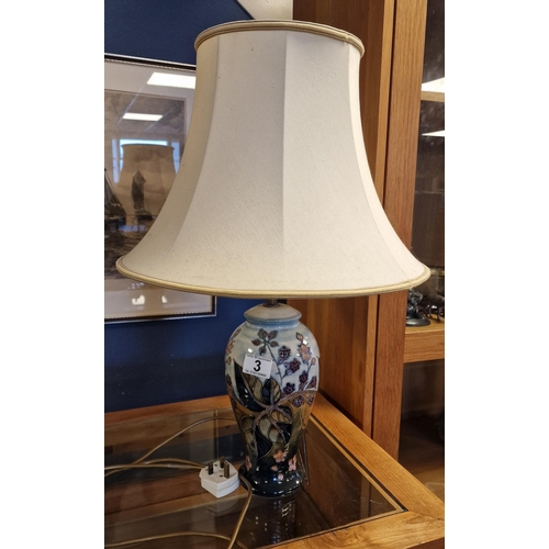 3 - Moorcroft Blackberry Bramble Baluster Lamp - 60cm high inc shade