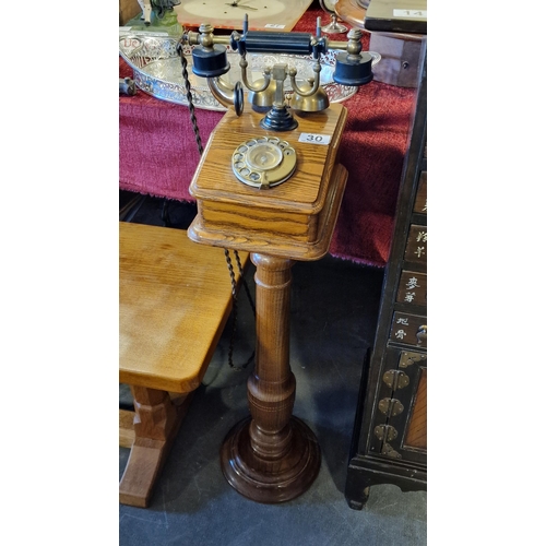 30 - Victorian Style Rotary Dial Pedestal Telephone - 88cm high