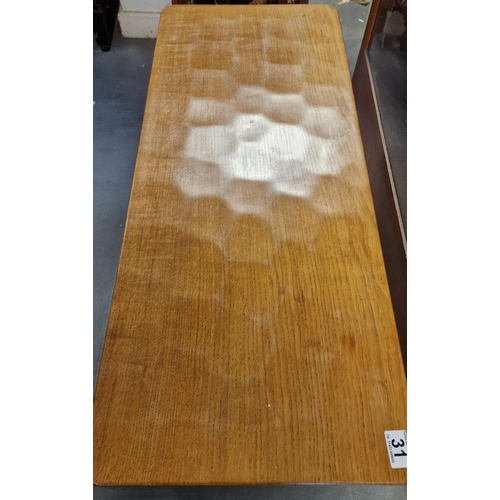 31 - Mouseman Robert Thompson Yorkshire Oak Coffee Table - in VGC and likely a late 1960's-70's example -... 