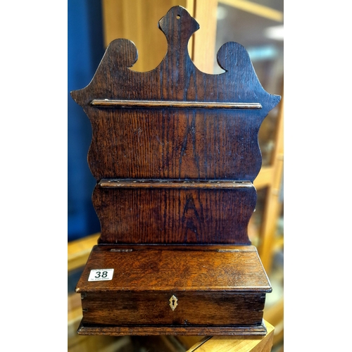 37 - Late Victorian Oak Pair of Antique Spoon Racks - both 51cm high